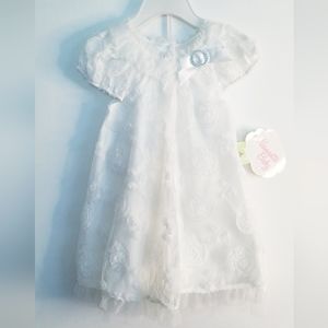 NWT Nannette Baby White Lace Dress 2-Piece Set Dress and Bottom Size 18M